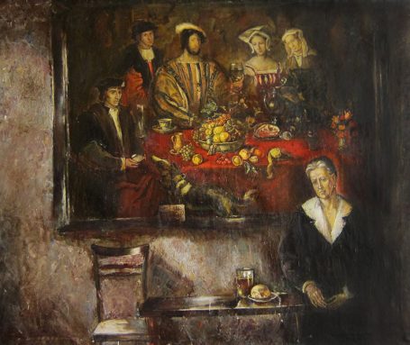 Viktoriya Gorodetska, Abendmahl, Bild im Bild, Öl auf Leinwand