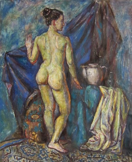 Viktoriya Gorodetska, blaues weibliches Akt 