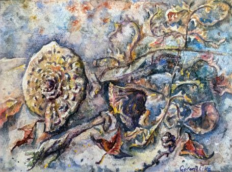 Gorodetska. Pilze. Herbst. Stillleben. Aquarell.