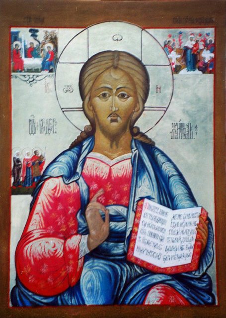 Viktoriya Gorodetska, Ikone Erlöser, Jesus Christus, Eitempera