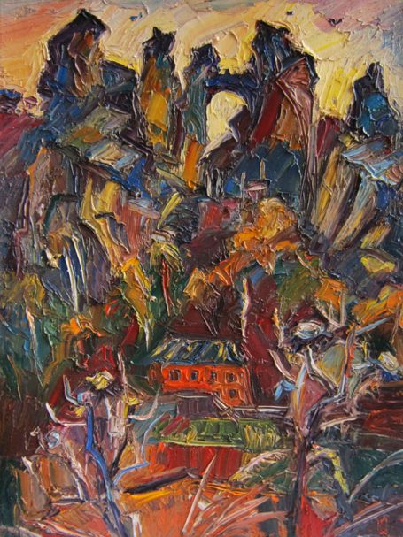 Viktoriya Gorodetska, Blick auf Bastei, Sachsische Schweiz, Herbst