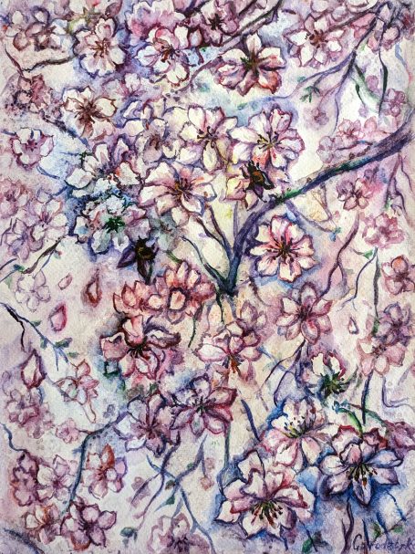 Gorodetska. Kirschblüte. Aquarell