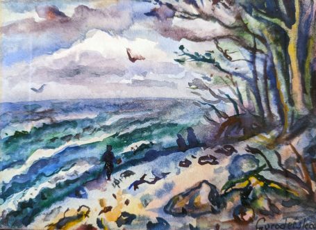 Gorodetska. Ostsee. Strand. Stimmung. Landschaft. Aquarell