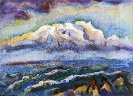 Gorodetska. Ostsee. Strand. Meer. Wolke. Stimmung. Landschaft. Aquarell