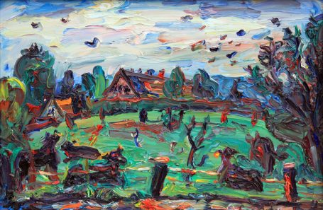 Viktoriya Gorodetska, Dorf, Kühe, Landschaft