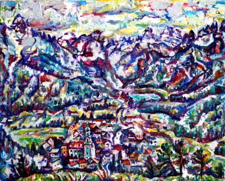 Viktoriya Gorodetska, Berge, Alpen, Dorf